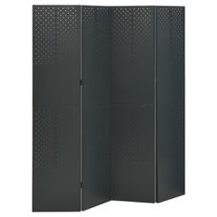 Διαχωριστικό Δωματίου με 4 Πάνελ Ανθρακί 160 x 180 εκ. από Ατσάλι 335900