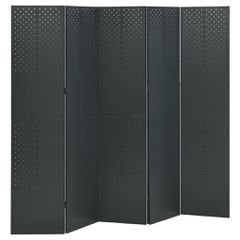 Διαχωριστικό Δωματίου με 5 Πάνελ Ανθρακί 200 x 180 εκ. από Ατσάλι 335903