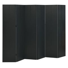 Διαχωριστικό Δωματίου με 6 Πάνελ Μαύρο 240 x 180 εκ. από Ατσάλι 335904