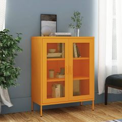 Ντουλάπι Αποθήκευσης Μουσταρδί Κίτρινο 80x35x101,5 εκ. Ατσάλινο 336173