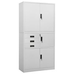 Ντουλάπα Γραφείου Ανοιχτό Γκρι 90 x 40 x 180 εκ. Ατσάλινη 336414