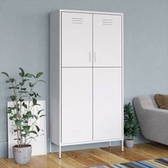 Ντουλάπα Λευκή 90 x 50 x 180 εκ. από Ατσάλι 336251