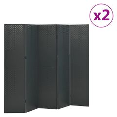 Διαχωριστικά Δωματίου 2 τεμ 5 Πάνελ Ανθρακί 200x180εκ. Ατσάλι 3095198