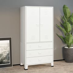 Ντουλάπα Βιομηχανική Λευκή 90 x 50 x 180 εκ. Μεταλλική 339614