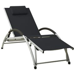 310529  SUN LOUNGER WITH PILLOW TEXTILENE BLACK 310529