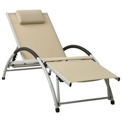 310530  SUN LOUNGER WITH PILLOW TEXTILENE CREAM 310530