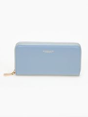 Γυναικείο slim πορτοφόλι με φερμουάρ - Γαλάζιο
