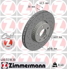 ZIMMERMANN 400.5518.30 Δισκόπλακα 2 ΤΕΜΑΧΙΑ FORMULA S COAT Z MERCEDES-BENZ *A000 421 2112*