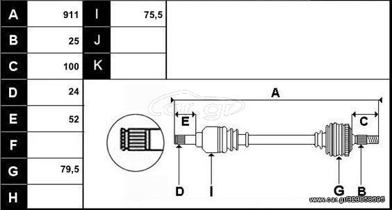 ΗΜΙΑΞΟΝΙΟ ΑΡΙΣΤΕΡΟ (ΜΑΚΡΥ) NISSAN ΑLMERA N16 1500CC 2000-2006  39100BM500 39100-BM500 290ST89-42 NIT205 T1874A1 T98290A1