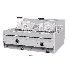 Ηλεκτρική φριτέζα μονή 10+10 kW διαστάσεων 80x70x30(46)cm