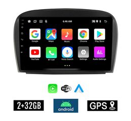 KIROSIWA 2+32GB MERCEDES SL (R230) 2006-2012 Android οθόνη αυτοκίνητου 2GB με GPS WI-FI (ηχοσύστημα αφής 9" ιντσών OEM Youtube Playstore MP3 USB Radio Bluetooth Mirrorlink εργοστασιακή, 4x60W, Benz) A