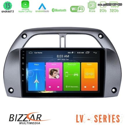 Bizzar LV Series Toyota RAV4 2001 - 2006 4Core Android 13 2+32GB Navigation Multimedia Tablet 9"