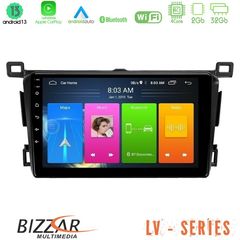 Bizzar LV Series Toyota RAV4 2013-2018 4Core Android 13 2+32GB Navigation Multimedia Tablet 9"