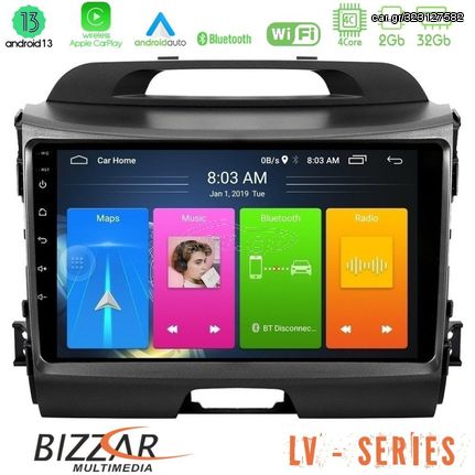 Bizzar LV Series Kia Sportage 4Core Android 13 2+32GB Navigation Multimedia Tablet 9"