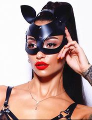 Woman Sexy Elegant Black Cat Eye Mask