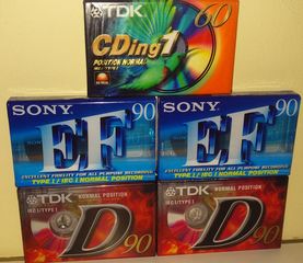 Κασέτες σφραγισμένες sony - tdk ( 5 τεμάχια )