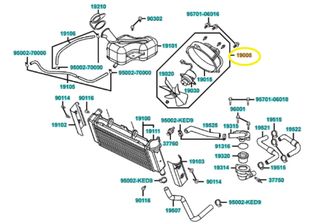 Βεντυλατέρ Kymco Venox.250 2001 - 2003 19005-KED9-900