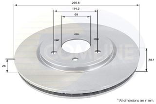 ΔΙΣΚΟΠΛΑΚΑ COMLINE Z2530.20  295.6x28 EΜ NISSAN NAVARAD40PANTHFINTER 295.5x28 ADC0270V 200.2530.20 200253020 24.0128-0241.1 DF6416 FBD203 N3301096 Z2530 Z2530.20 Z253020 40206EB300 40206-EB300 200.253