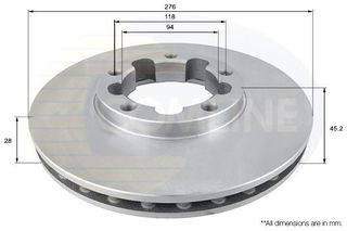 ΔΙΣΚΟΠΛΑΚΑ COMLINE NSA1190.20  276x28 ΕΜ NISSAN CABSTAR NT400,R MAXITY276x28ΕΜΠ ADC0280V 5001871213 107998 1190.20 119020 ADN143131 J3301004 NCA1190.20 NCA119020 NSA1190.20 NSA119020 40206MB600 500187