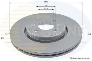 ΔΙΣΚΟΠΛΑΚΑ COMLINEZ2412.00280x24ΕΜΠΡ RENAULT MEGAN SCEN KANG CLIO ΕΜΠ280x24 ADC1517V 470.2412.00 470241200 6583.10 658310 ADC1517V DF4110 Z2412 Z2412.00 Z241200 410608713R 7701205230 7701205842 770120