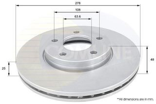 ΔΙΣΚΟΠΛΑΚΑ COMLINE Z1352.20 278x25 ΕΜ.F FORD C-ΜΑΧ FOCUS VOL C30 ΕΜΠΡΟΣ278x25 ADC1912V 1223663 1223665 1253729 1253730 1320352 1373369 1469082 1501058 1501069 1575734 1686722 1686723 1734696 1790221 3