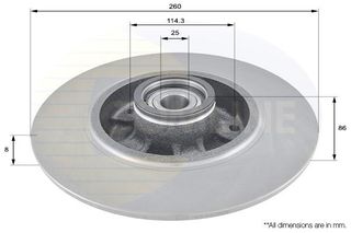 ΔΙΣΚΟΠΛΑΚΑ COMLINE 470.5400.00  260x8 ΟΠ RENAULT FLUENCE MEGANE III ΟΠΙΣΘ260x8 ADC3015 470.5400.00 470540000 61387.20 6138720 Z5400 Z5400.00 Z540000 432001539R 432007595R 8660001615
