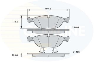 ΔΙΣΚΟΦΡΕΝΑ COMLINE21484 01ΕΜ.BMW-MS VAG,MS,BMW,CHRYSLER  ΕΜΠΡ. CBP01003 05143230AA 34111162884 34111165626 34111166161 34116753799 34116761246 3B7698151 8D0698151D 8N0698151D 0597.00 059700 21484 2148