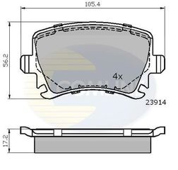 ΔΙΣΚΟΦΡΕΝΑ COMLINE 23914 01 ΟΠΙΣΘΙΑ VAG VAG GOLF V VI JETTA III,S OCTAVIA ΟΠΙΣΘ. CBP01284 1K0698451 1K0698451B 1K0698451D 1K0698451E 1K0698451F 1K0698451G 1K0698451H 1K0698451K 3C0698451 3C0698451B 3C