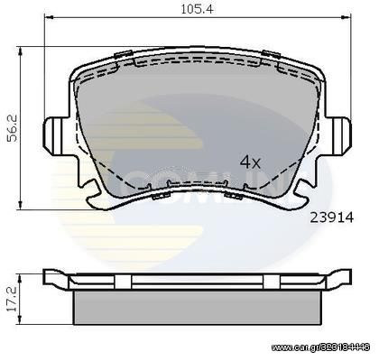 ΔΙΣΚΟΦΡΕΝΑ COMLINE 23914 01 ΟΠΙΣΘΙΑ VAG VAG GOLF V VI JETTA III,S OCTAVIA ΟΠΙΣΘ. CBP01284 1K0698451 1K0698451B 1K0698451D 1K0698451E 1K0698451F 1K0698451G 1K0698451H 1K0698451K 3C0698451 3C0698451B 3C