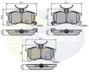 ΔΙΣΚΟΦΡΕΝΑ COMLINE 24013 01 ΟΠΙΣΘ.TOYOTA ΤΟΥΟΤΑ COROLLA Ε11 97-00 Οπισθ24013 CBP3903 0446602010 0446602060 0446620130 446620130 1050.02 105002 24013 2401301 ADT342115 BL1939A2 FBP1575 0446602010