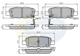 ΔΙΣΚΟΦΡΕΝΑ COMLINE 23871 01 ΟΠΙΣΘ.NISSA NISSAN QASHQAI X-TRAIL 2.0 23871 Οπισ. CBP3912 44060AM485 44060EG00J 44060EG085 D40603WU0A D4M60EG50C 2387101 876.01 87601 ADB3912 CBP3912 FBP1184 044608H385 44