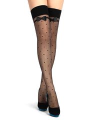 Jacquard Bow Tie Black Spot Stocking-thumb-4