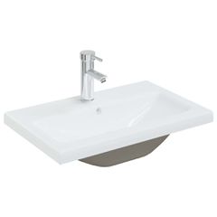 Νιπτήρας Ένθετος Λευκός 61 x 39 x 18 εκ. Κεραμικός με Βρύση 148624