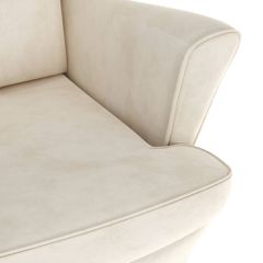 Πολυθρόνα Λευκή Κρεμ Βελούδινη 324068-thumb-5
