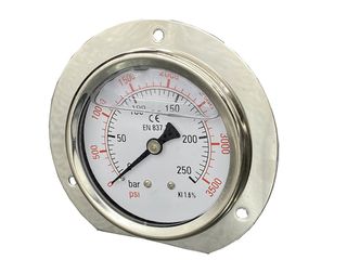 ΜΑΝΟΜΕΤΡΟ ΓΛΥΚΕΡΙΝΗΣ Φ63mm 0-250 BAR ΠΛΑΤΗΣ ΜΕ ΦΛΑΝΤΖΑ 1/4