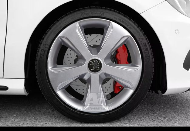 PEUGEOT Άθραυστα Τάσια AK 15" Ασημί (106, 107, 206, 207, 208, 307, 308, Parnter κα.) (4 τμχ)
