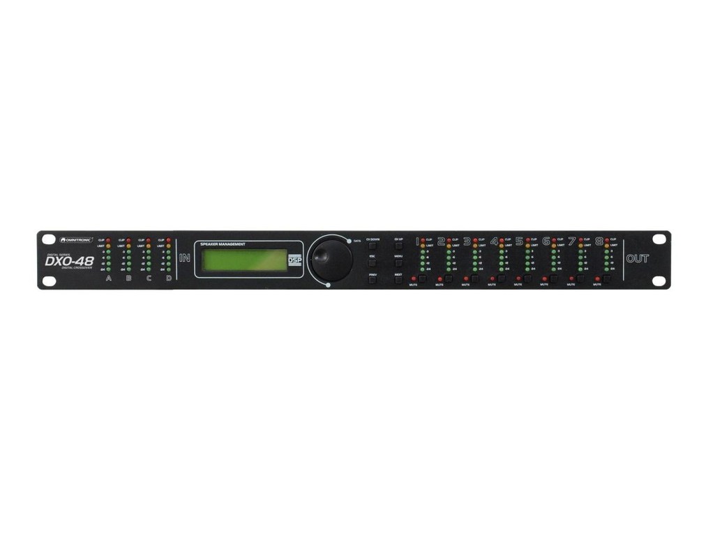 OMNITRONIC DXO-48E Digital Controller - stereo active crossover 4 inputs - 8 outputs, incl. software - OMNITRONIC