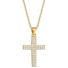 Σταυρός Μικρός με Αλυσίδα σε Ασήμι 925 με Χρύσωμα Κ18 / PRINCE SILVERO / 9A-MD013-3