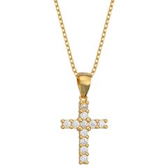 Σταυρός Μικρός με Αλυσίδα σε Ασήμι 925 με Χρύσωμα Κ18 / PRINCE SILVERO / 9A-MD027-3