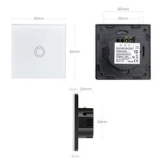 Touch-sensitive light switch MACLEAN Energy MCE702W single, glass, with round button White-thumb-2