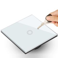 Touch-sensitive light switch MACLEAN Energy MCE702W single, glass, with round button White-thumb-3