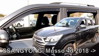 ΣΕΤ ΑΝΕΜΟΘΡΑΥΣΤΕΣ ΑΥΤΟΚΙΝΗΤΟΥ ΓΙΑ SSANGYONG MUSSO 4D 2018+  ΑΠΟ ΕΥΚΑΜΠΤΟ ΦΙΜΕ ΠΛΑΣΤΙΚΟ HEKO - 4 ΤΕΜ.