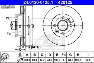 420125 - ΔΙΣΚΟΠΛΑΚΑ -  RENAULT R11 (83-8  24012001251 4020600Q0D 4020600QAJ 7700756572 7701204286 8671000085