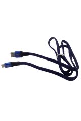 Καλώδιο γρήγορου φορτιστή 1000mm USB Elastic 2.1A Type C Blue