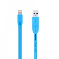 Remax Flat QUICK CHARGE & DATA Cable rc-001i FULL SPEED series for iphone ipad earpods Lightning 2000m blue