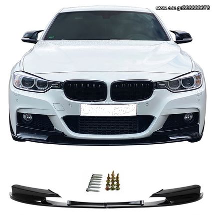 Μπροστινό Spoiler Για Bmw 3 F30/F31 11-19 M-Packet Γυαλιστερό Μαύρο M-Performance Look 2 Τεμάχια