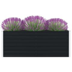 Ζαρντινιέρα Ψηλή Ανθρακί 160x80x45 εκ. Γαλβανισμένος Χάλυβας 47013
