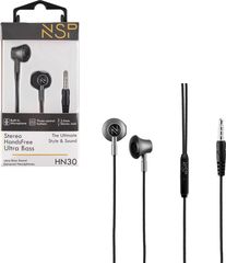 NSP Hands Free Stereo Universal 3.5mm 1.2m Ultra Bass HN30 With Remote And Mic GREY