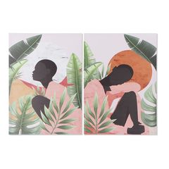 Πίνακας DKD Home Decor Αφρικάνα (50 x 1.8 x 70 cm) (2 pcs)