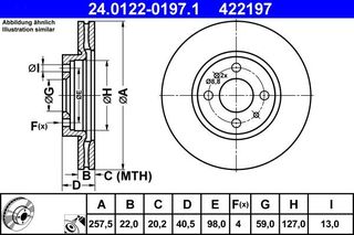 422197 - ΔΙΣΚΟΠΛΑΚΑ - ALFA ROMEO MITO  24012201971 424973 4249L2 424974 4249E5 4249L2 46401356 46542383 46831041 51896287 51896288